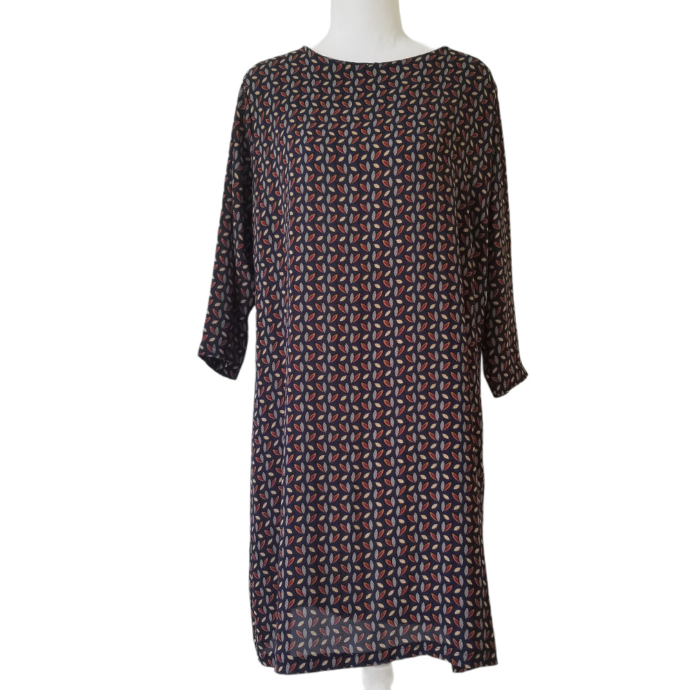 Made in Italy, dress over the body Botanical pattern, back zipper - Size L